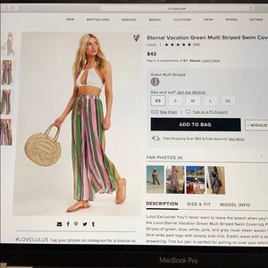 Lulus striped cover up bell bottom pants